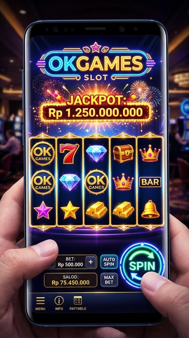 Cuplikan layar menu unduhan okgames untuk perangkat Android